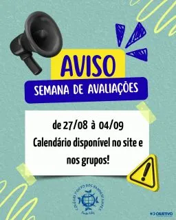Semana de Avaliações Mensais 3 Bimestre 2025